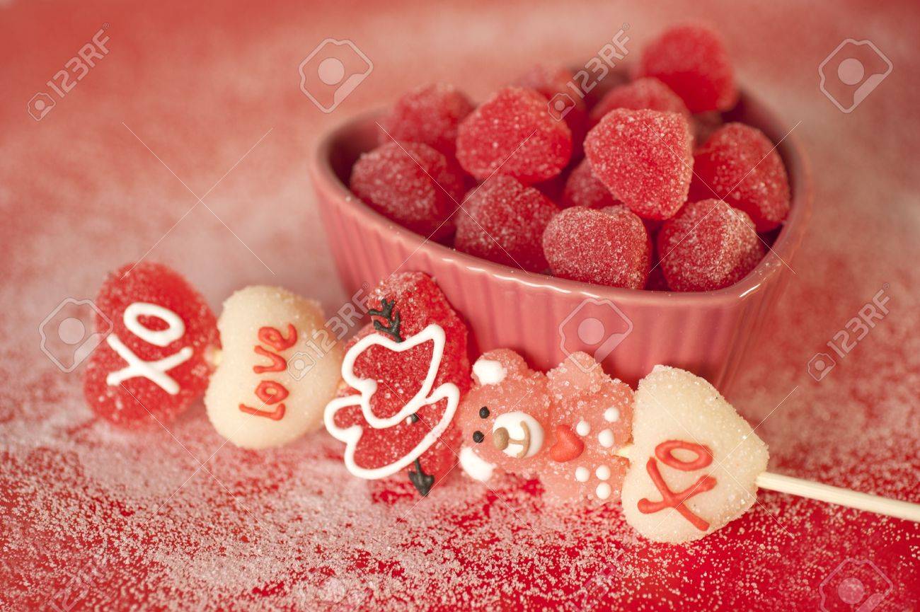 heart shaped candies in a heart shaped platter - 12113372 heart shaped candies in a heart shaped platter - 12113372