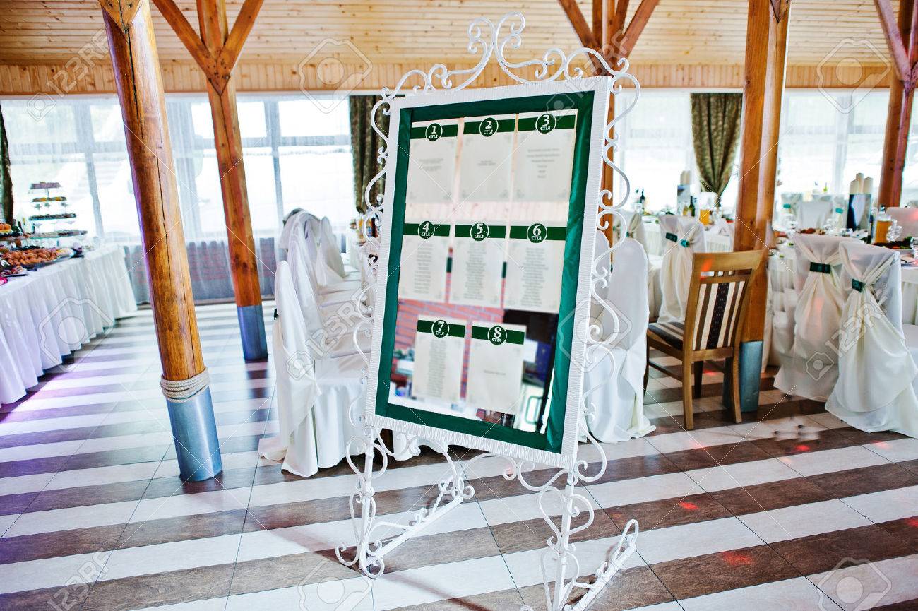 wedding guest list planner of numer of they table on wedding stock