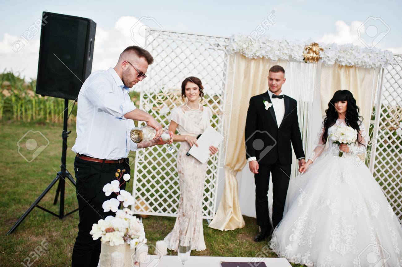 Amazing Wedding Ceremony With Master Of Ceremonies Wedding Couple Stock Photo Picture And Royalty Free Image Image 66153387