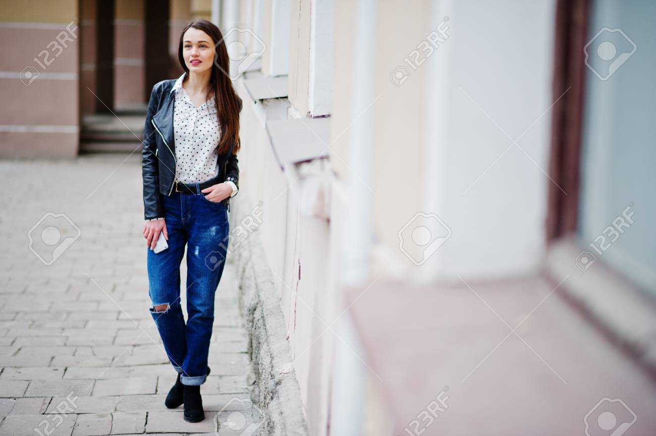 portrait of stylish young girl wear on leather jacket and ripped stock photo picture and royalty free image image 74378833 portrait of stylish young girl wear on leather jacket and ripped stock photo picture and royalty free image image 74378833