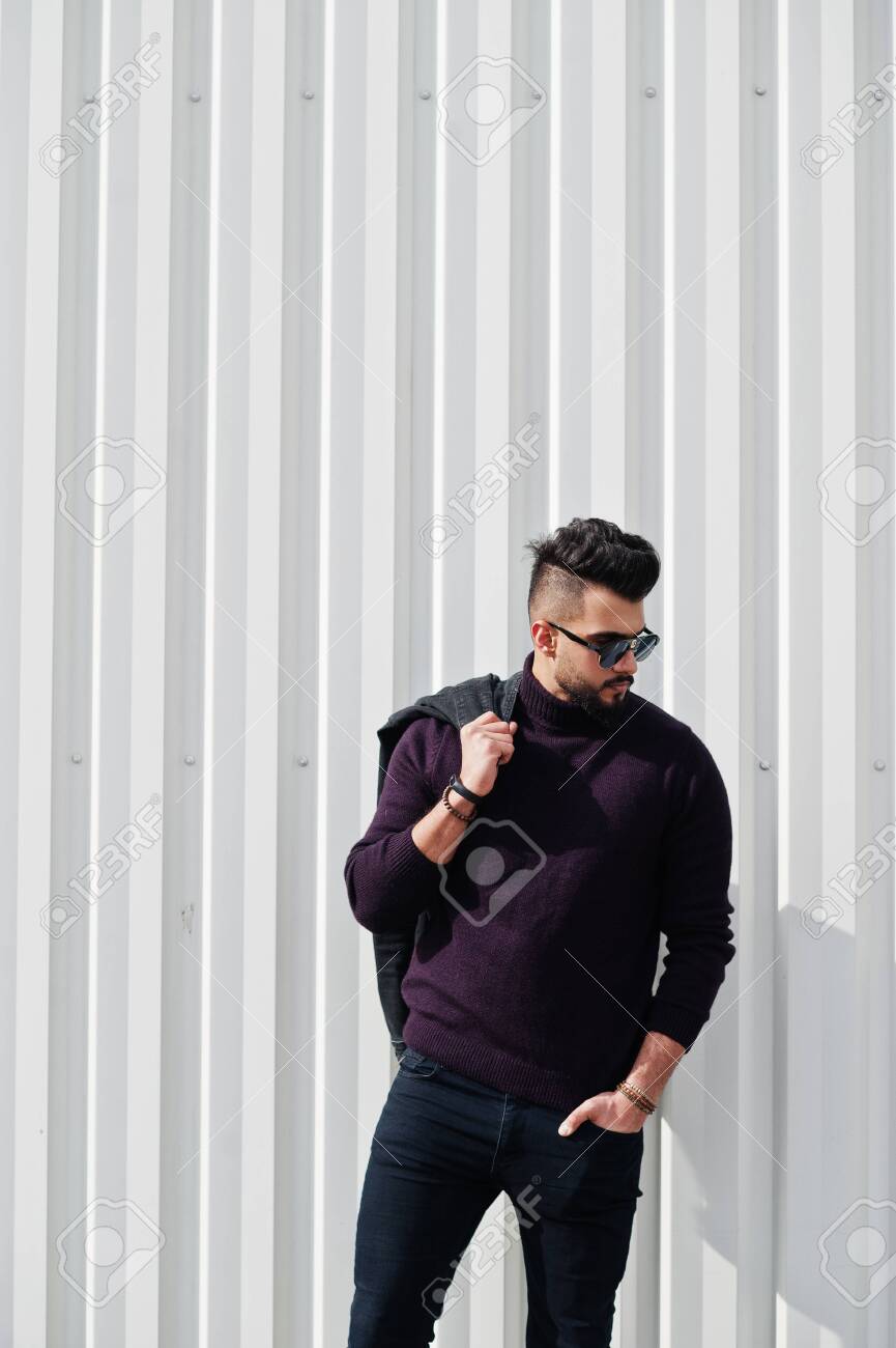 Fashion Rich Beard Arab Man Wear On Turtle Neck And Sunglasses Stock Photo Picture And Royalty Free Image Image 119276227