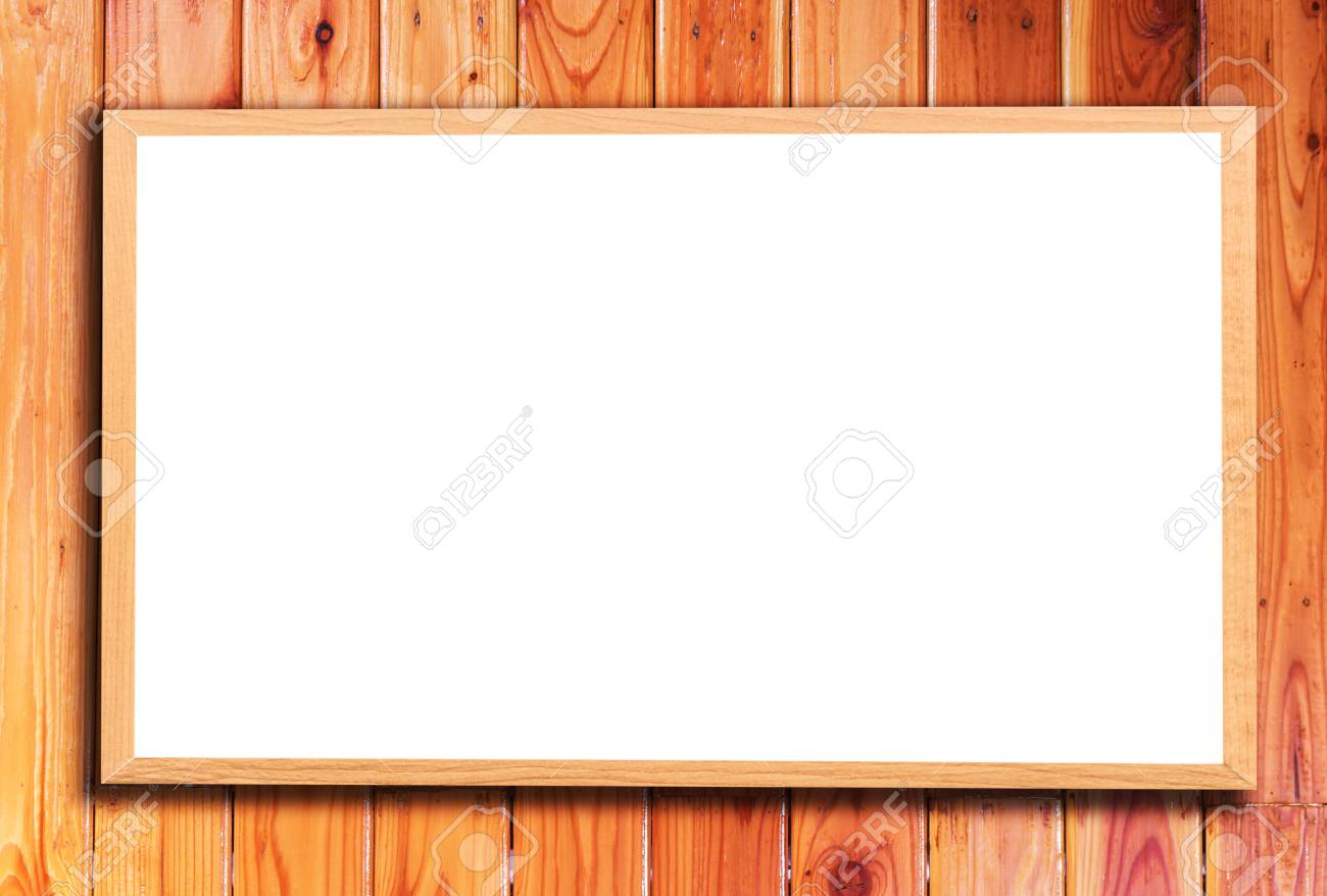 Download Mock Up Blank Wooden Picture Frame On Wooden Wall Stock Photo Picture And Royalty Free Image Image 89432503