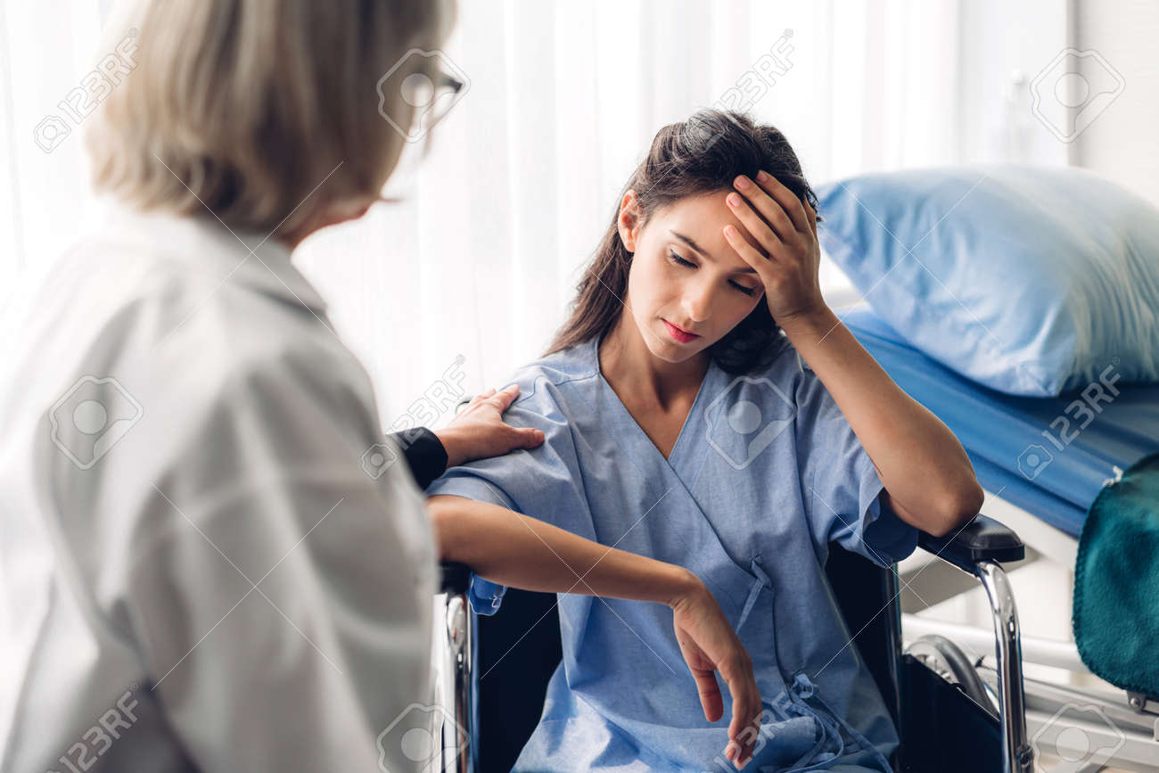 Female doctor discussing and consulting with woman patien in hospital.healthcare and medicine - 168607238 Female doctor discussing and consulting with woman patien in hospital.healthcare and medicine - 168607238
