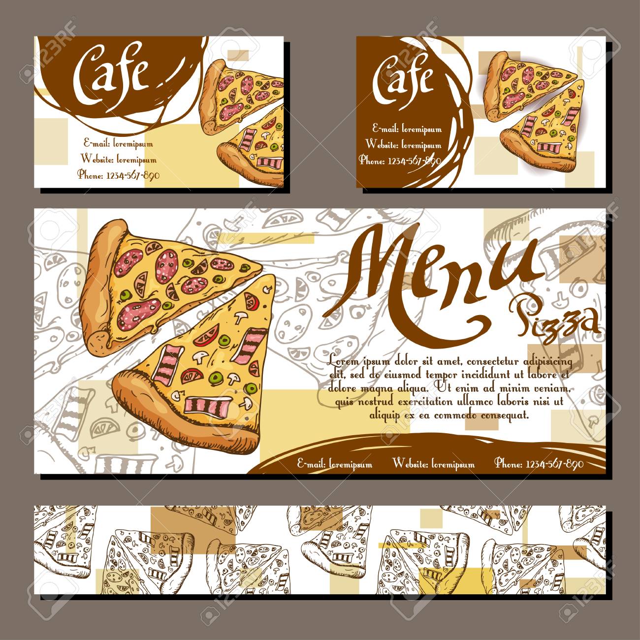 cafe menu with hand drawn design fast food restaurant menu template