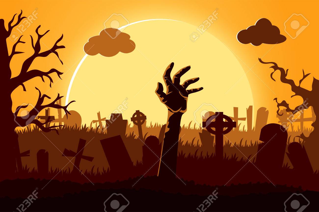 Happy Halloween Paper Cut Style. Concept Of Cemetery. Vector Illustration  Royalty Free SVG, Cliparts, Vectors, and Stock Illustration. Image 85204646., image size:1300x866
