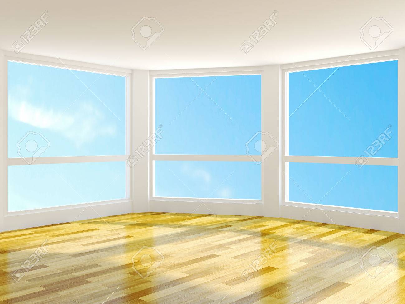 大きな窓と空の部屋 の写真素材 画像素材 Image