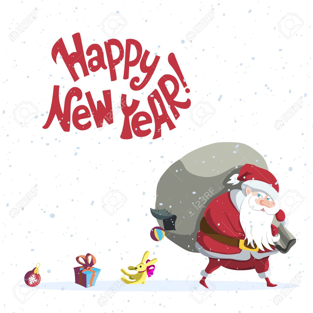 Happy New Year Vector Illustration With Hand Lettering Quote Royalty Free Cliparts Vectors And Stock Illustration Image