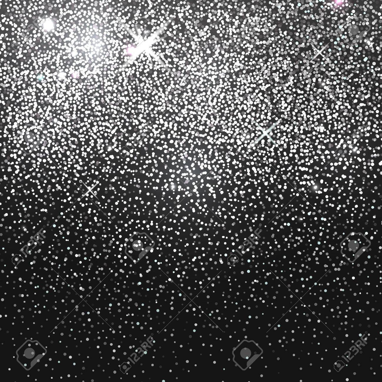 Shiny Silver Glitter On Black Background Royalty Free Cliparts