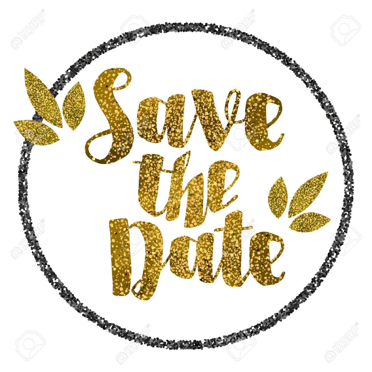 Save the date golden glitter wedding invitation template - 50743808 Save the date golden glitter wedding invitation template - 50743808