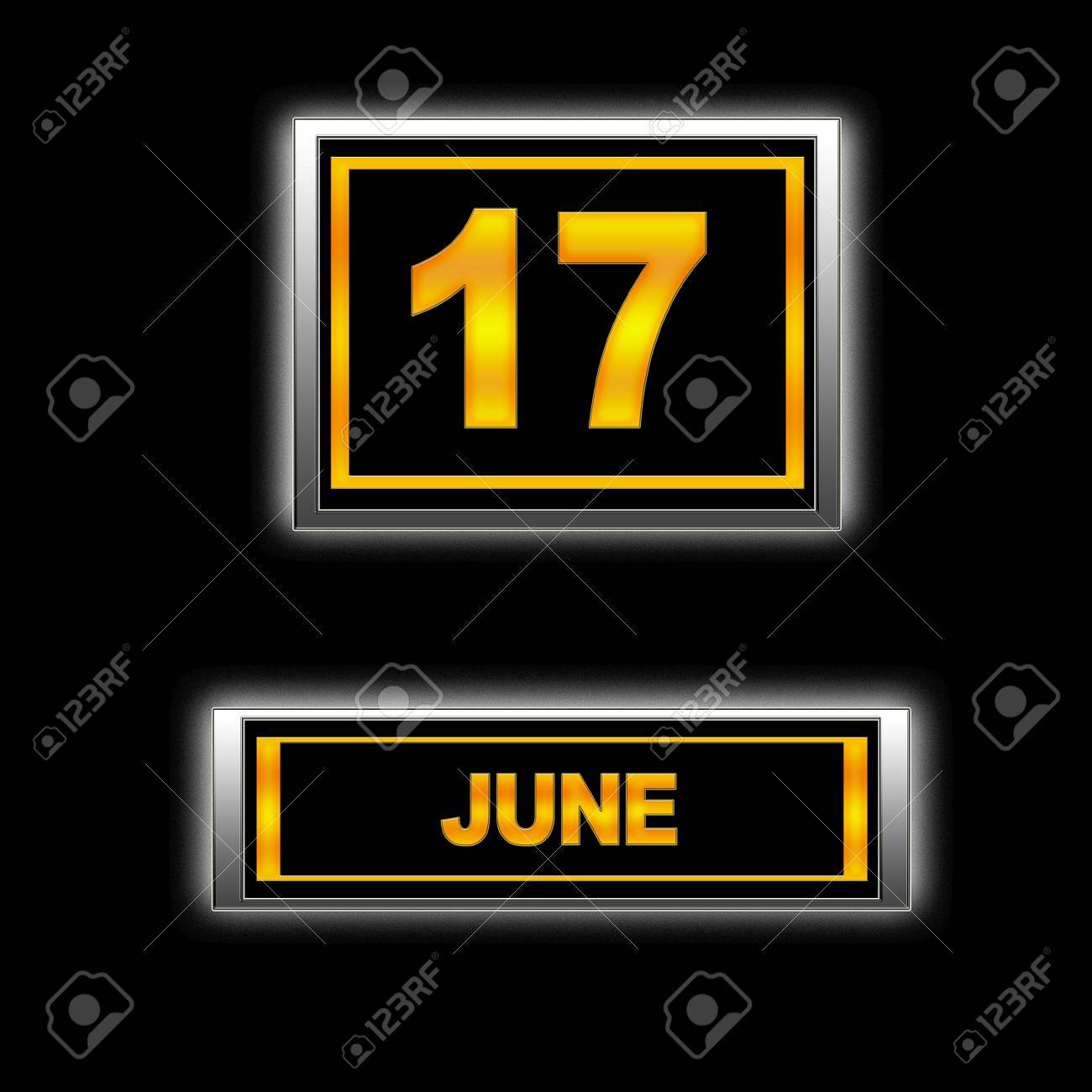 イラストを使用したカレンダー 6 月 17 日 の写真素材 画像素材 Image