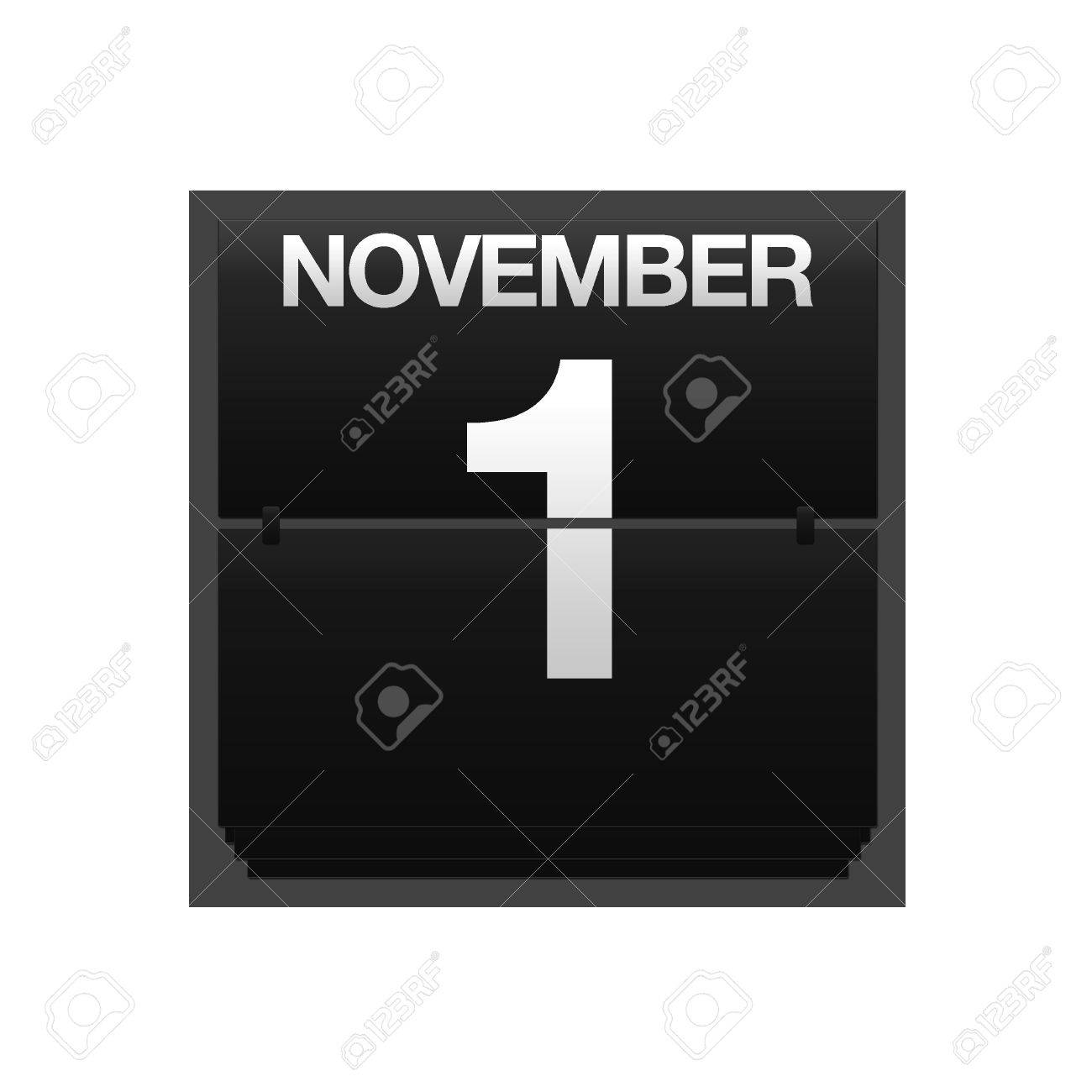 イラストを使用カウンター カレンダー 11 月 1 日 の写真素材 画像素材 Image
