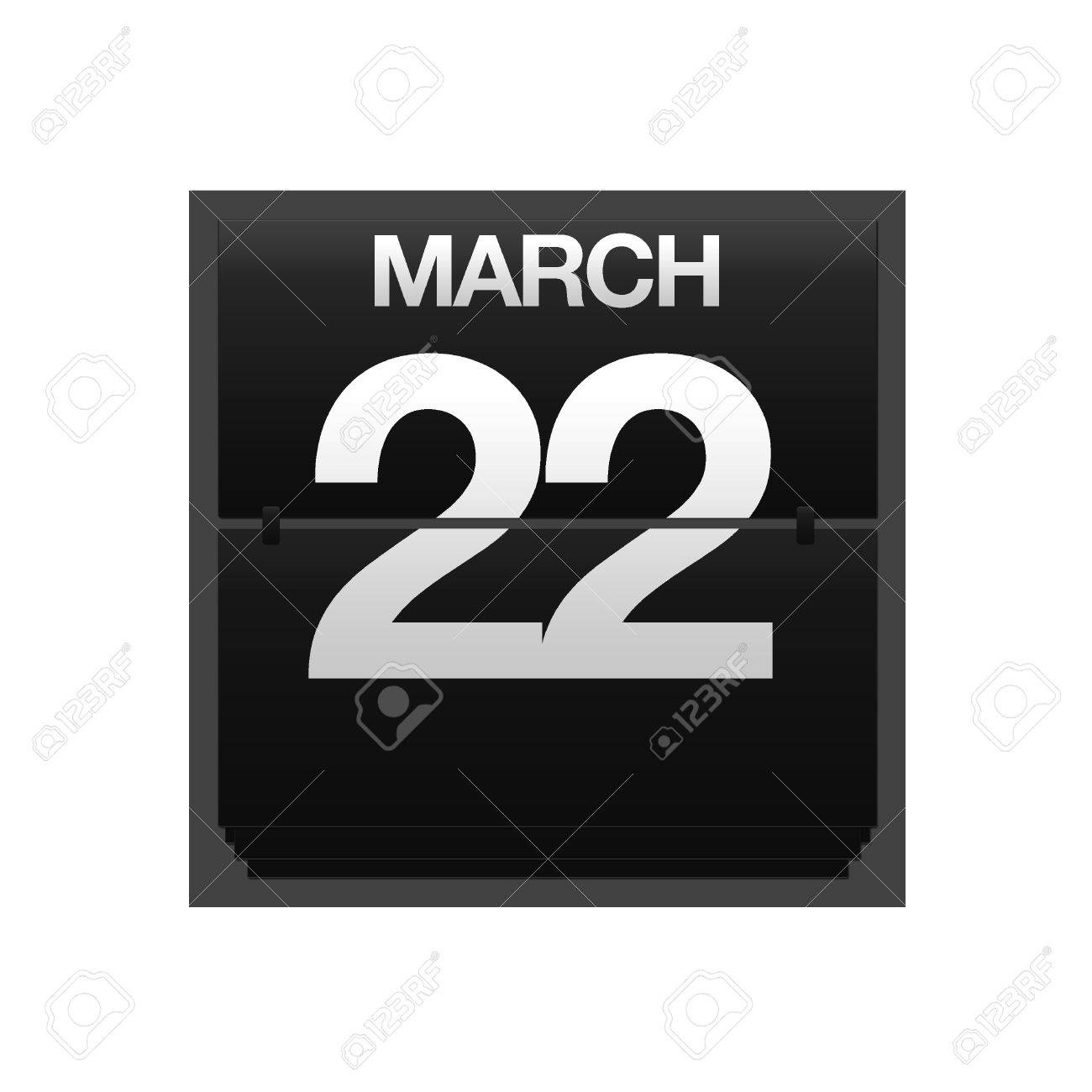 カウンターでイラスト カレンダー 3 月 22 日 の写真素材 画像素材 Image