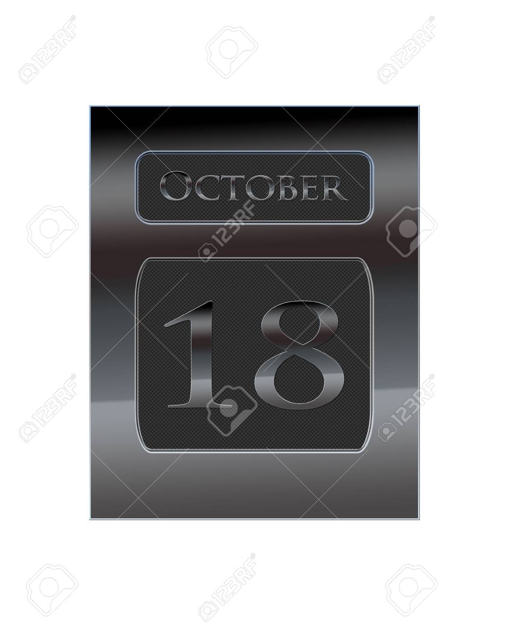 10 月 18 日金属カレンダー イラスト の写真素材 画像素材 Image