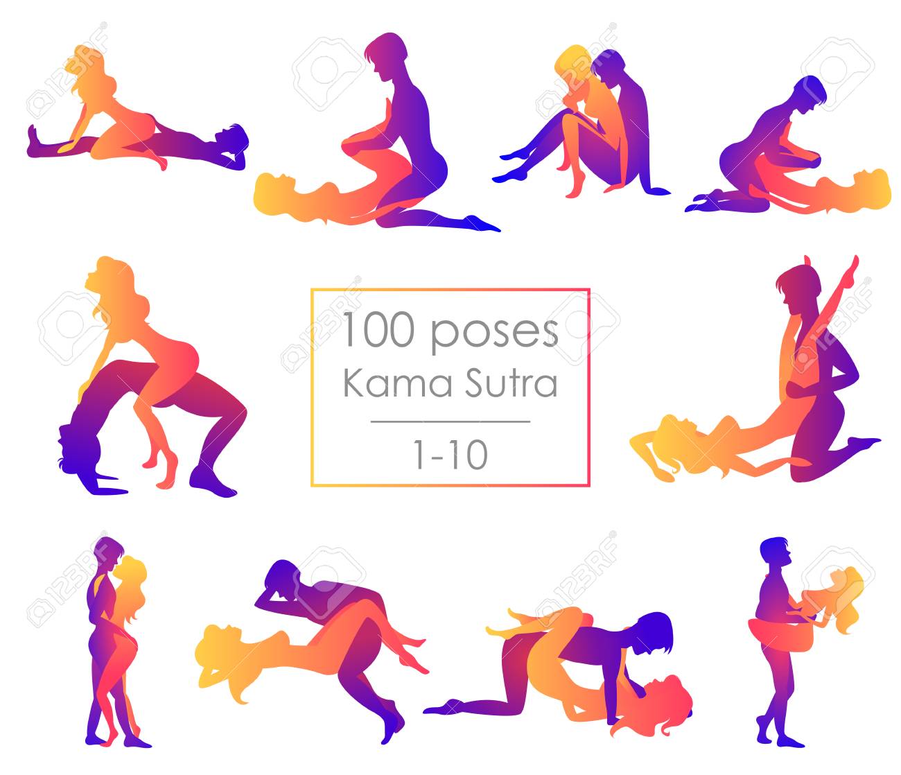 Set Ten Kama Sutra Positions Man And Woman On White Background Sex Poses Illustration Set Ten Kama Sutra Positions Man And Woman On White Background Sex Poses Illustration