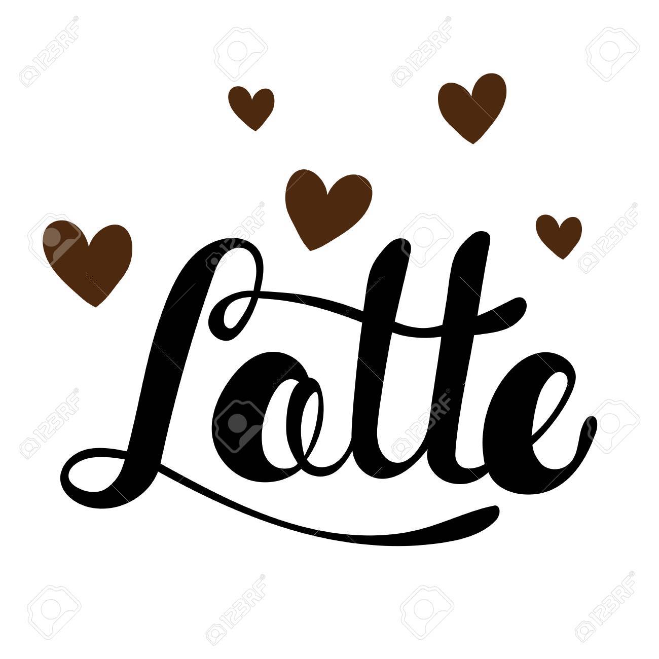 ラテの挨拶 ラテをレタリングします 手書きラテ ポスター 近代的な手レタリング 現代書道 ベクトル図のイラスト素材 ベクタ Image