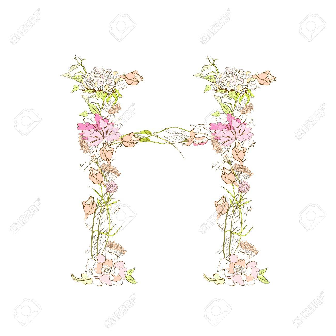 Spring Floral Font Letter H Royalty Free Cliparts Vectors And Spring Floral Font Letter H Royalty Free Cliparts Vectors And