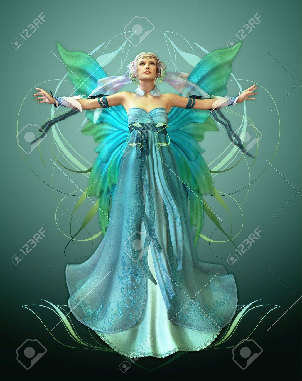 Un Hada Mágica Con Un Color Turquesa Fotos, Imágenes Y Fotografía De Archivo Libres De Derecho. Image 14160561.