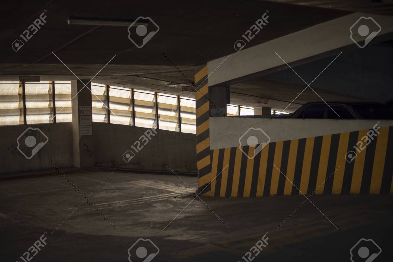 A View Of An Old Parking Lot On 3th Floor Of A Parking Building