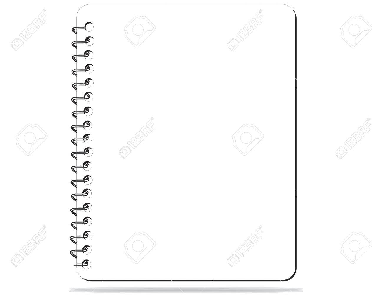 白で隔離空白現実的なリングノート メモ帳 のイラスト素材 ベクタ Image