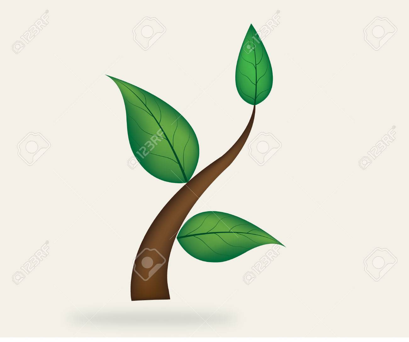 抽象的な背景に成長している植物の苗木のイラストのイラスト素材 ベクタ Image