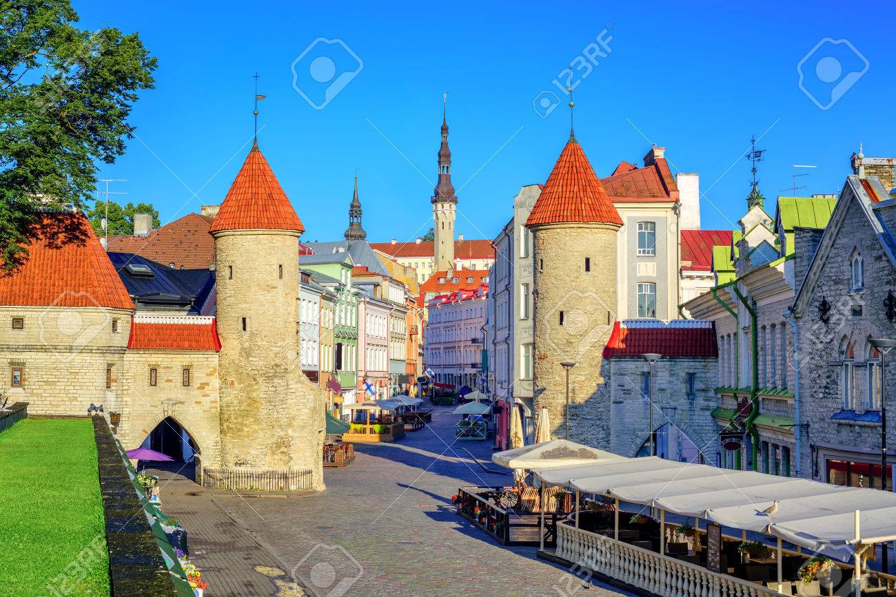 Twin Towers Of Viru Gate At The Entrance To The Old Town Of