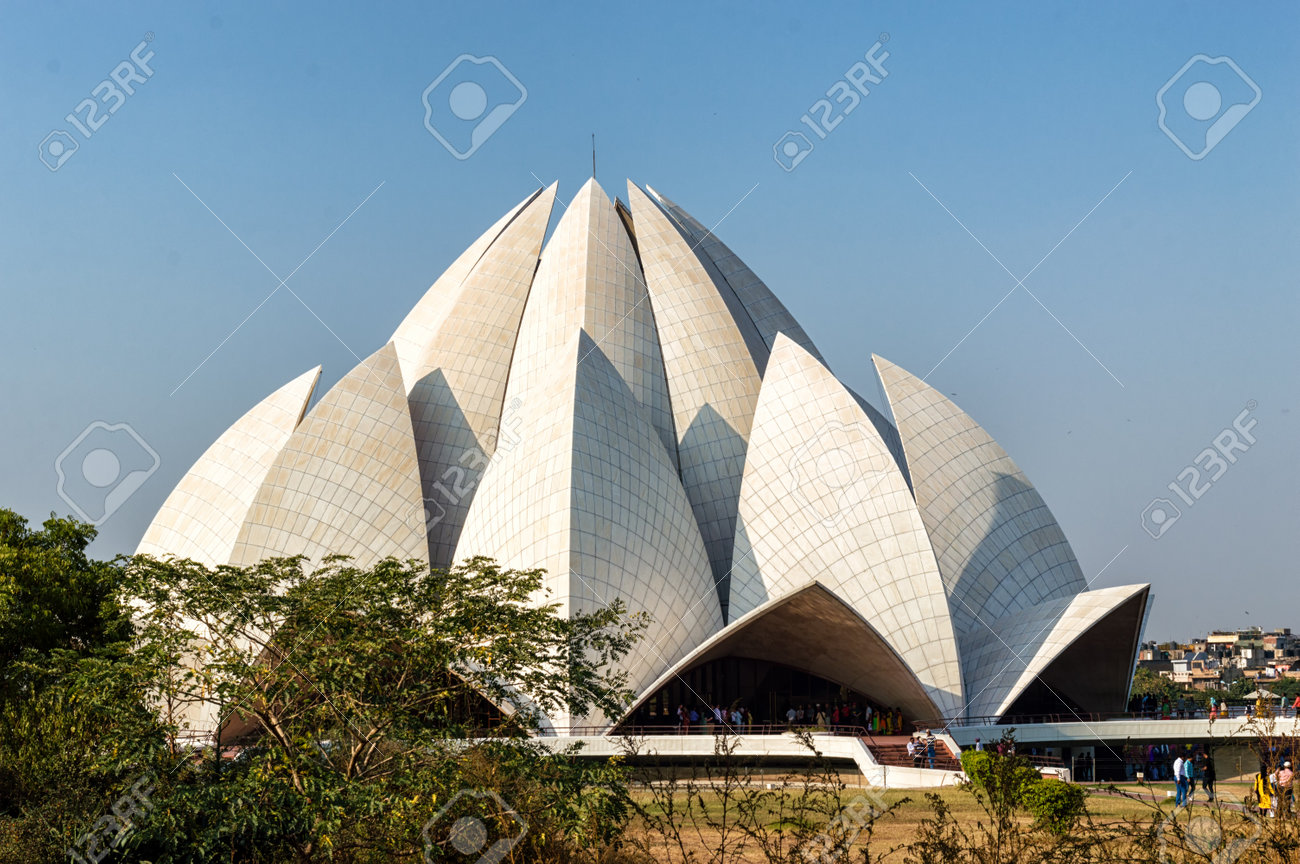 インド ニューデリーに位置する ロータス寺院は バハイ ハウス オブ ウォーシップです の写真素材 画像素材 Image