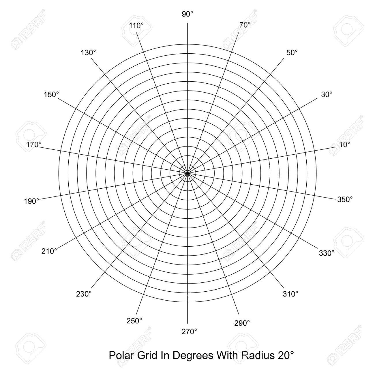 polar grid in degrees vector royalty free cliparts vectors and stock illustration image 85849959