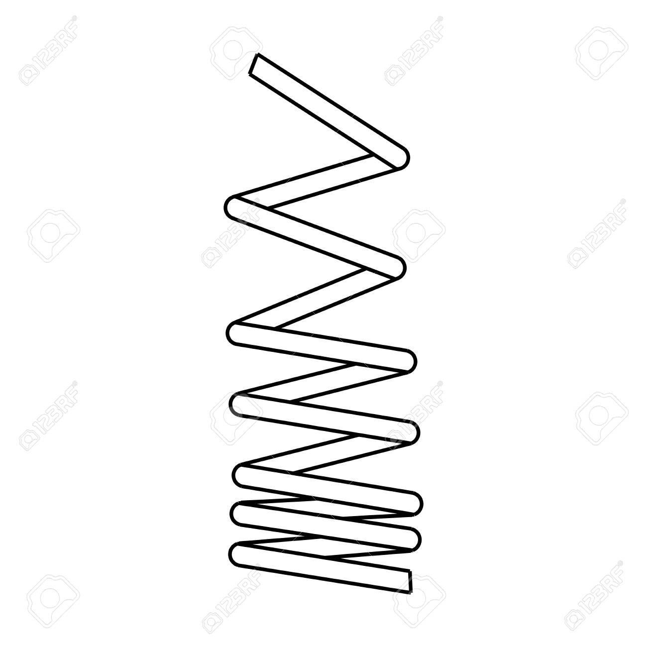 白い背景ベクトルのイラストにコイルスプリングスプリング金属スプリング のイラスト素材 ベクタ Image