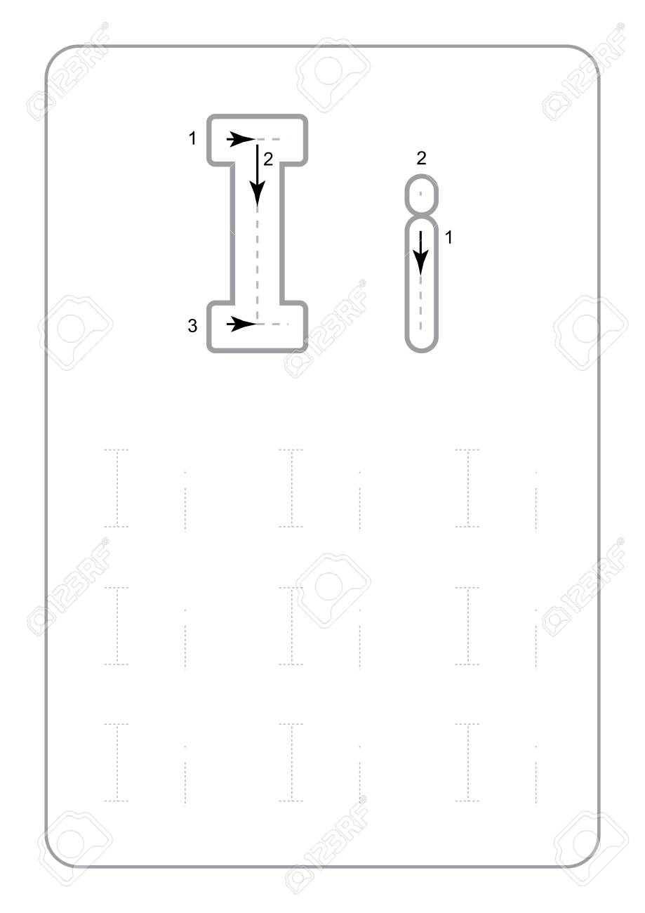 Kindergarten Tracing Letters Worksheets Monochrome Tracing Letters  Worksheets On White Background Vector Illustration Royalty Free SVG,  Cliparts, Vectors, And Stock Illustration. Image 126641791.
