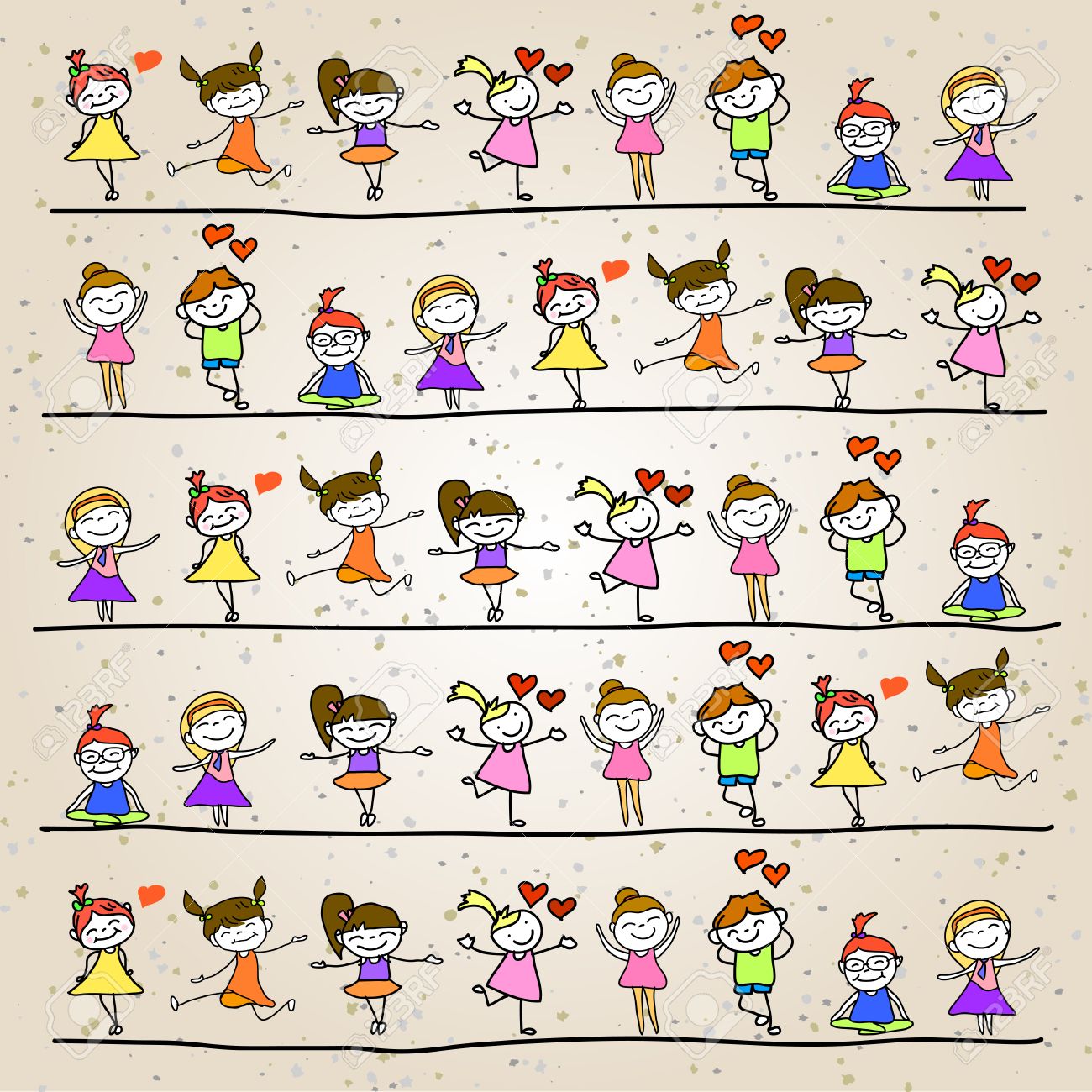 Hand Drawing Cartoon Character Kids Playing Illustration Royalty Free Svg Cliparts Vectors And Stock Illustration Image 3585