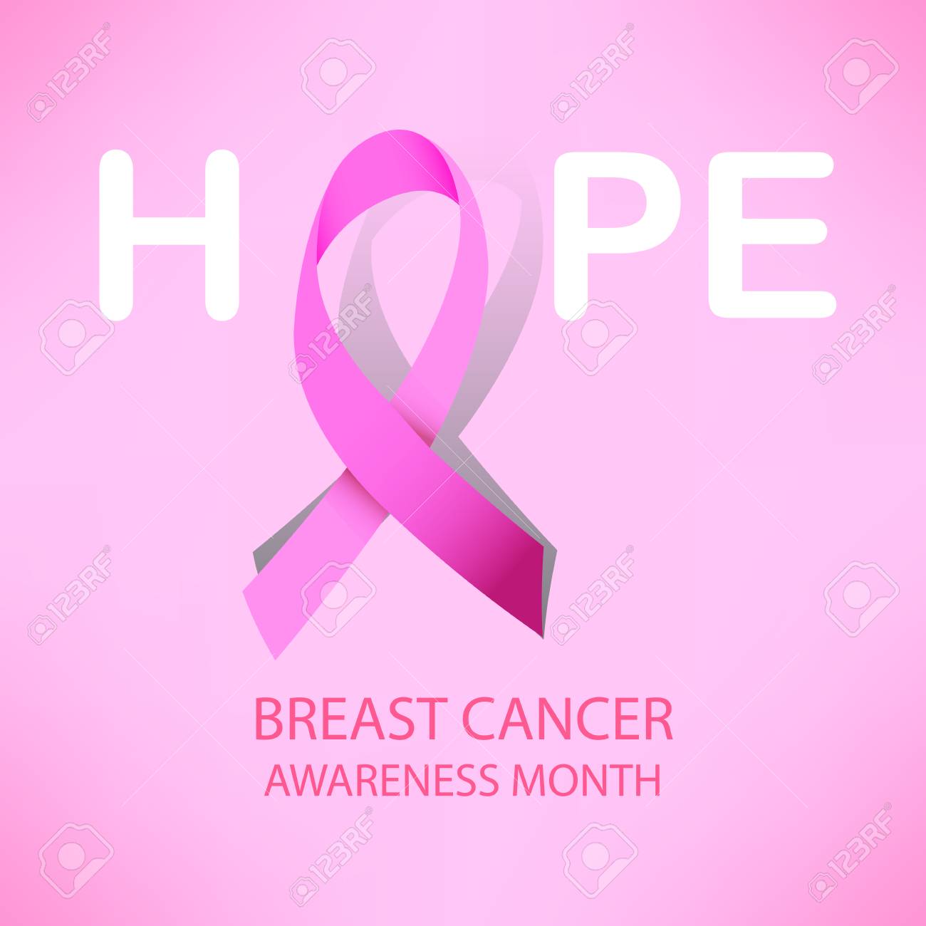 pink ribbon breast cancer awareness symbol icon isolated on