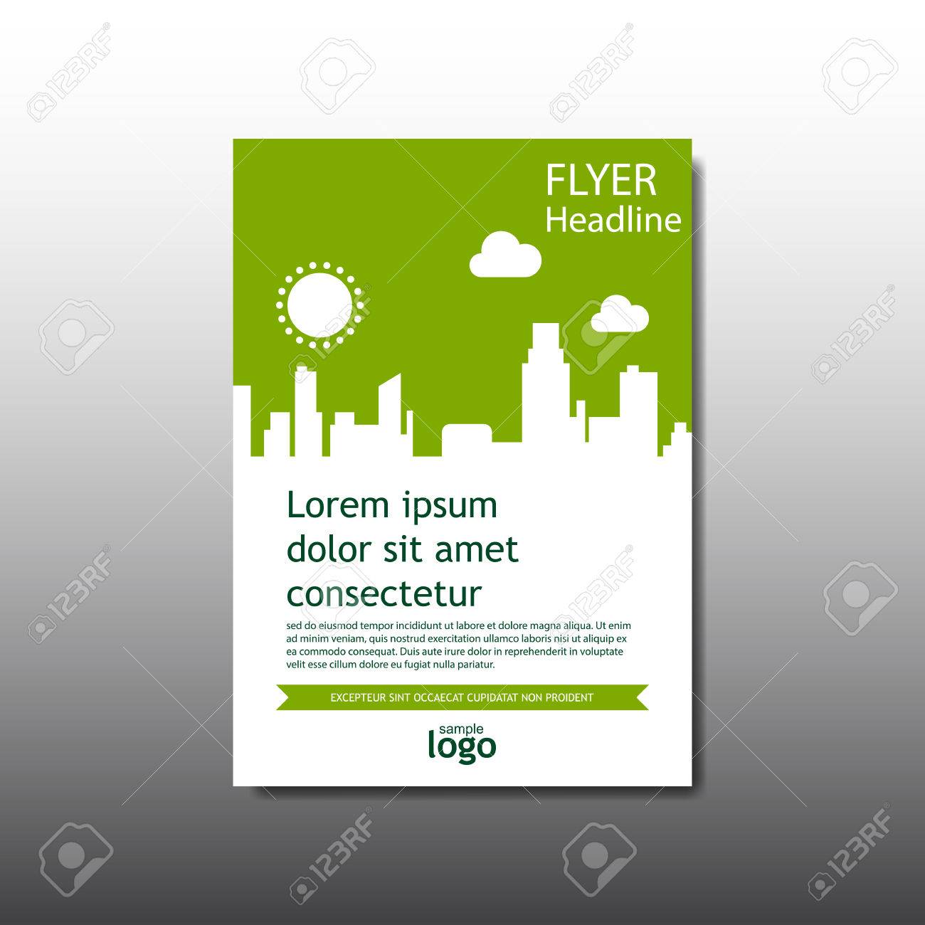 abstract green cityscape building and environment background academic buildings flyers posters