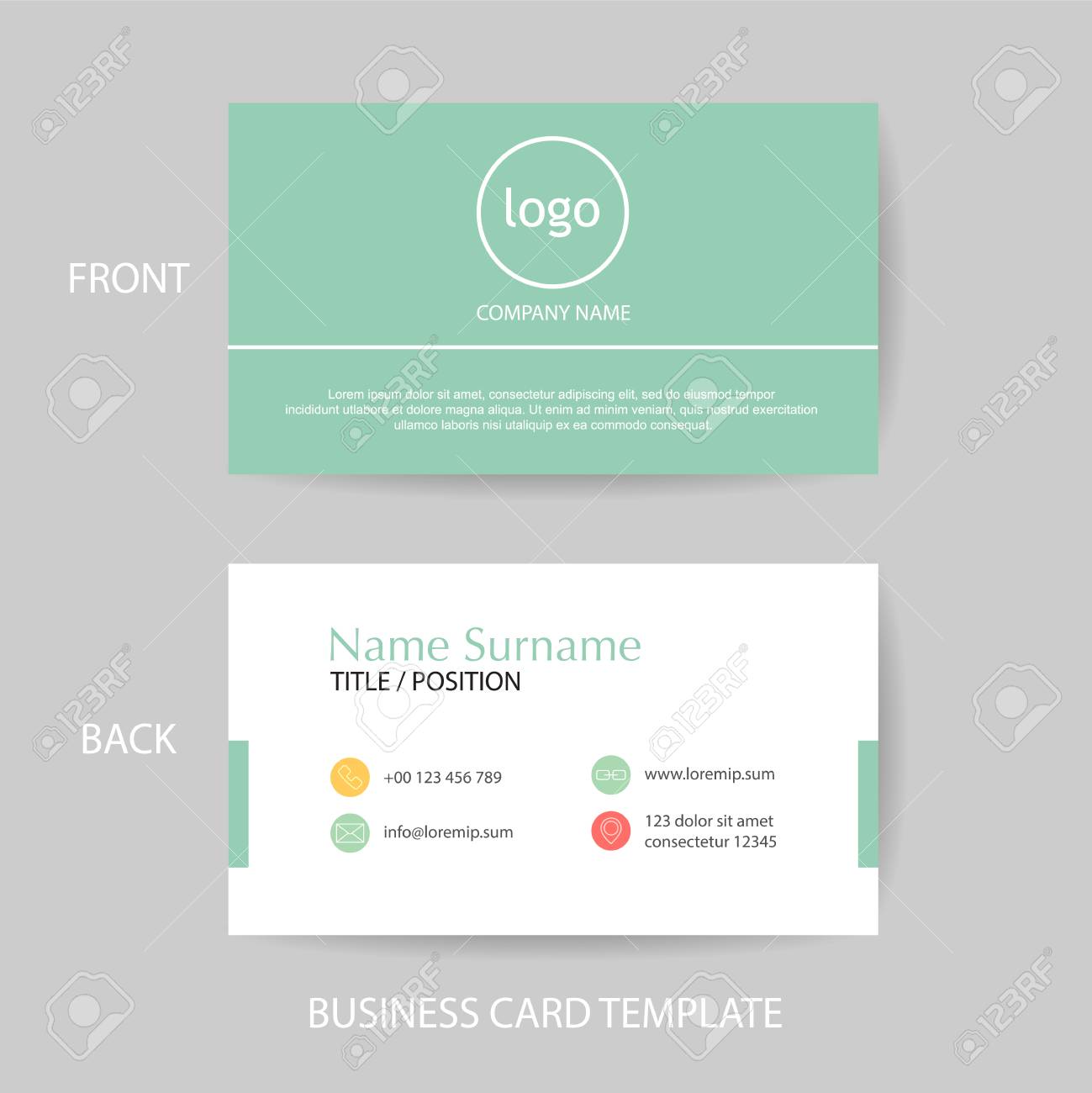 vector modern and clean business card name card design template