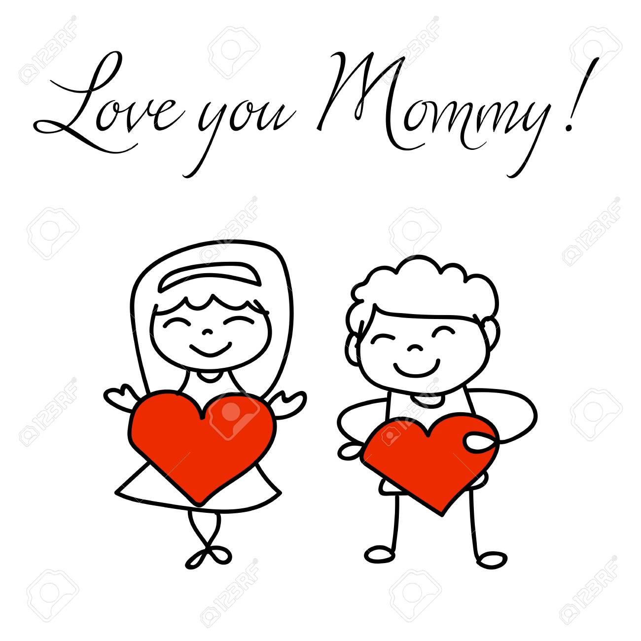 Dessin A La Main Concept De Personnage De Dessin Anime Jour Ferie Heureux Bonne Famille Amour Et Bonheur Idee Illustration Vectorielle Clip Art Libres De Droits Svg Vecteurs Et Illustration Image