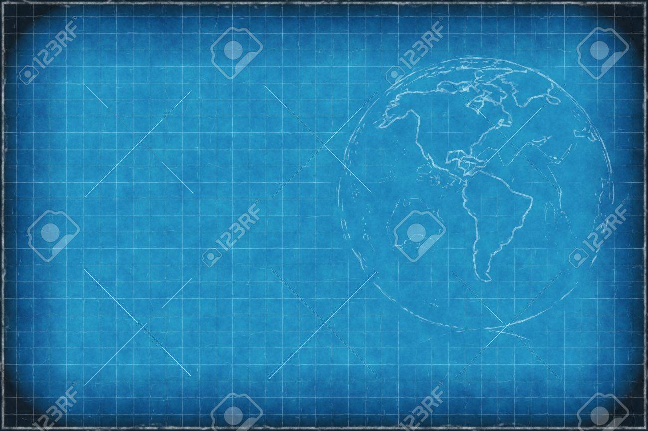 blue chalkboard background with earth americas and copyspace stock blue chalkboard background