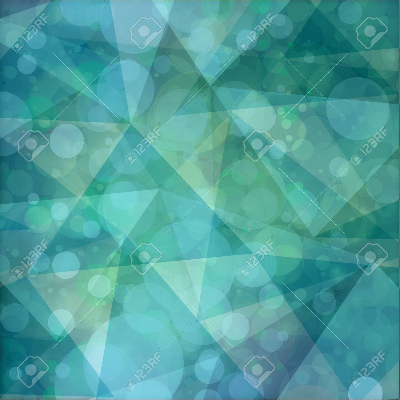 三角形と円の図形背景 ブルー グリーン青緑 黄色を抽象的なランダム模様の図形 の写真素材 画像素材 Image