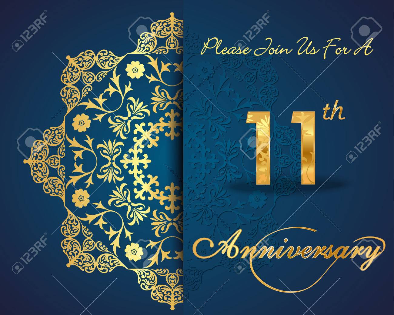 11 year anniversary celebration pattern design 11th anniversary