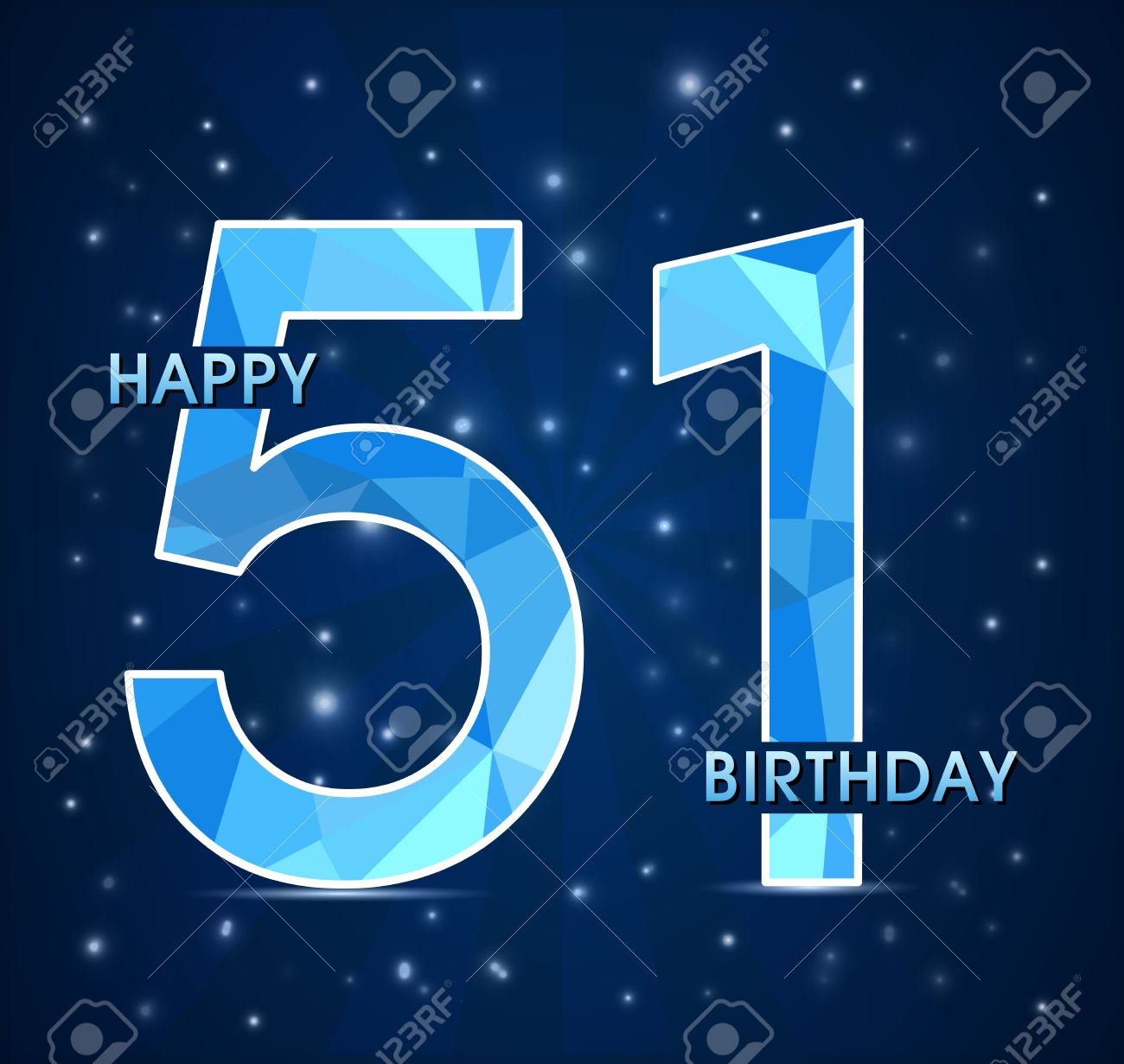 Vettoriale 51 Anni Etichetta Festa Di Compleanno 51 Anniversario Decorativo Poligono Emblema Illustrazione Vettoriale Image