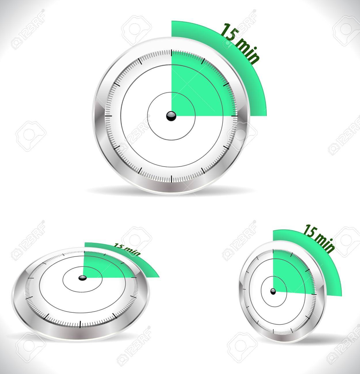 15 min timers fifteen minutes alarm royalty free cliparts vectors