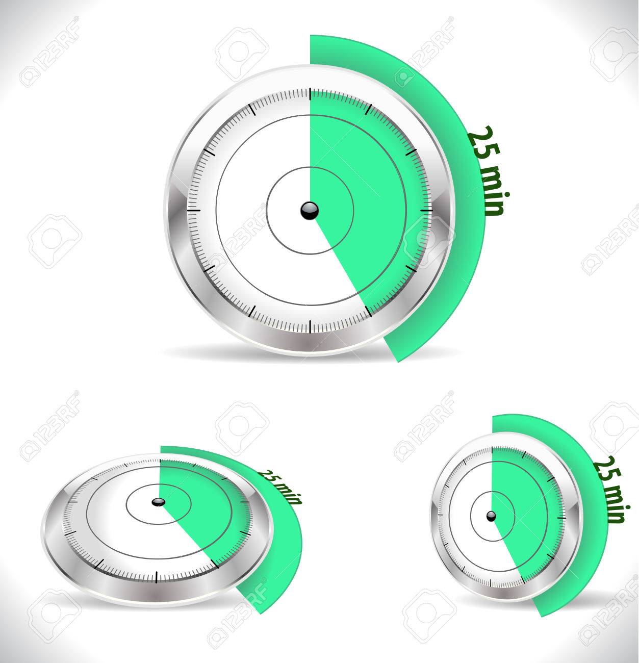 25 分タイマー 5 分アラームします のイラスト素材 ベクタ Image