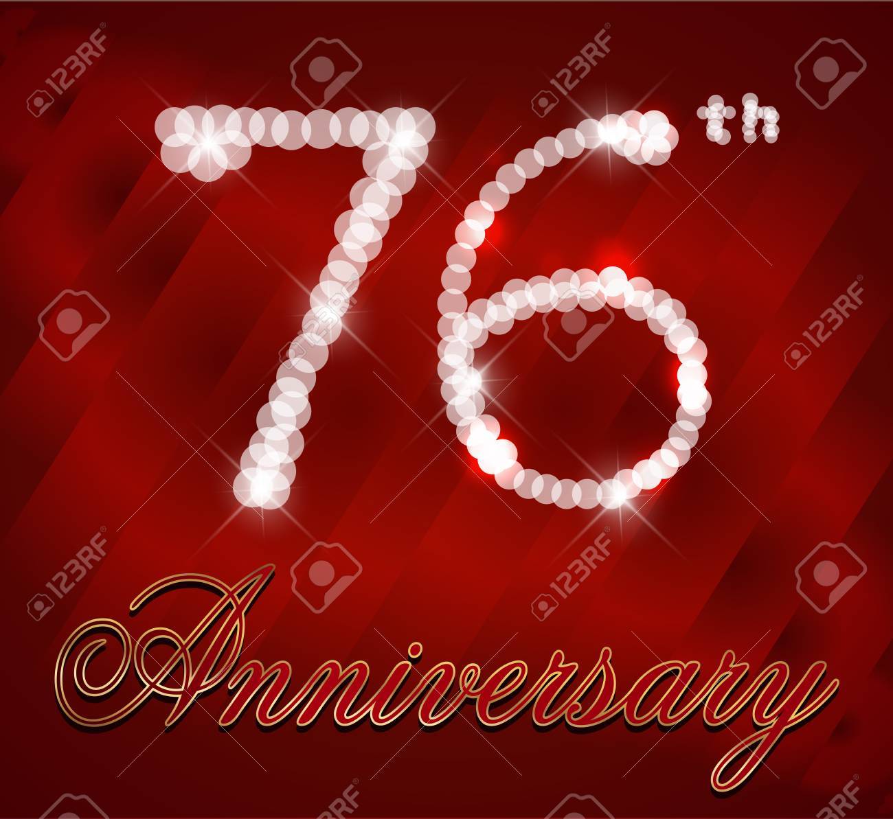 76 Annees Carte De Joyeux Anniversaire 76e Anniversaire Vecteur Eps10 Clip Art Libres De Droits Vecteurs Et Illustration Image