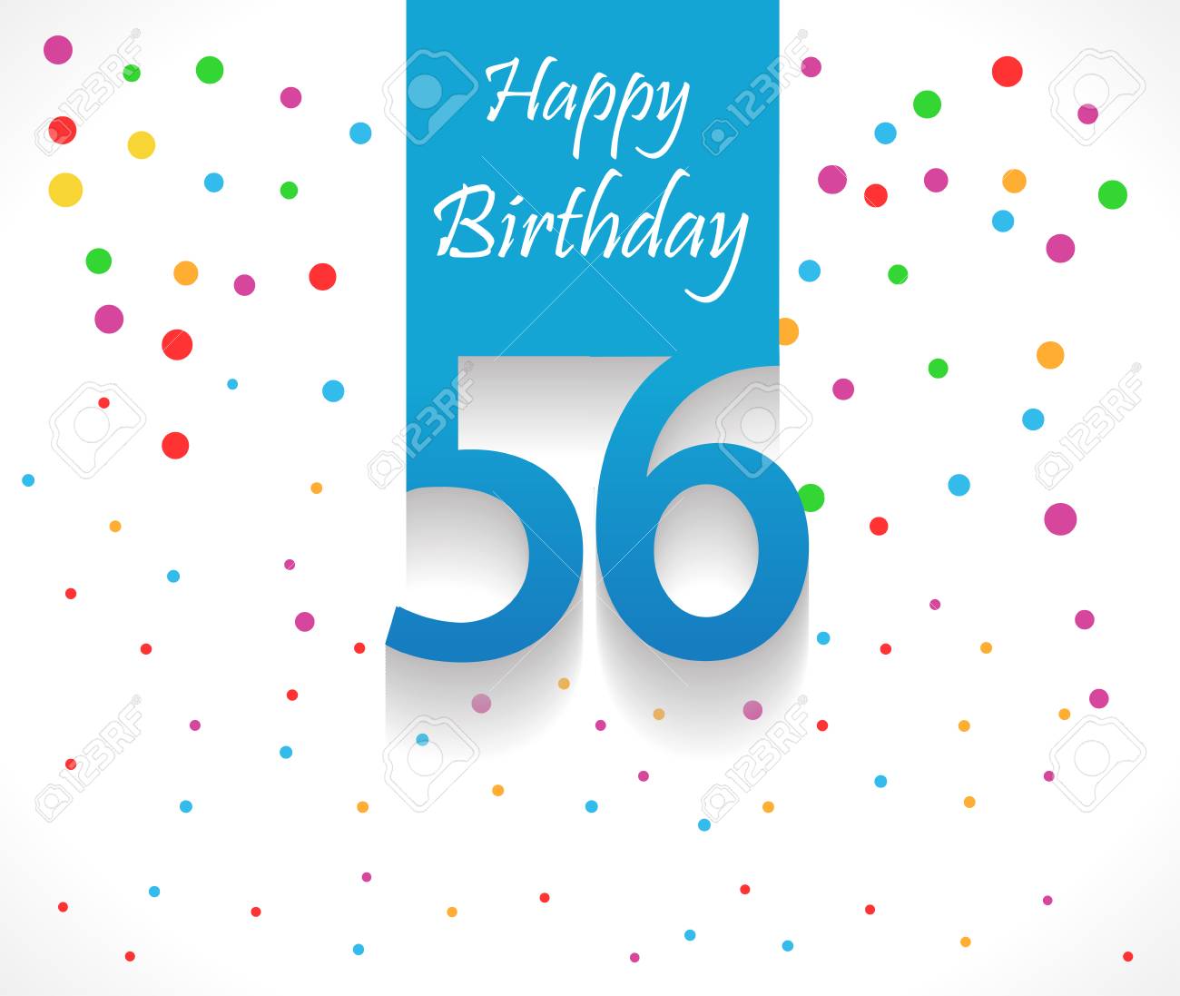 Fond De Joyeux Anniversaire 56 Ans Ou Carte Avec Des Confettis Colores Avec Des Pois Vecteur Eps10 Clip Art Libres De Droits Vecteurs Et Illustration Image 4469