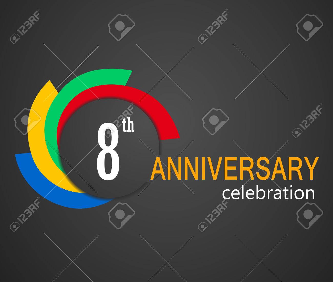 8th Anniversary celebration background, 8 years anniversary card illustration - vector eps10 - 52216552 8th Anniversary celebration background, 8 years anniversary card illustration - vector eps10 - 52216552