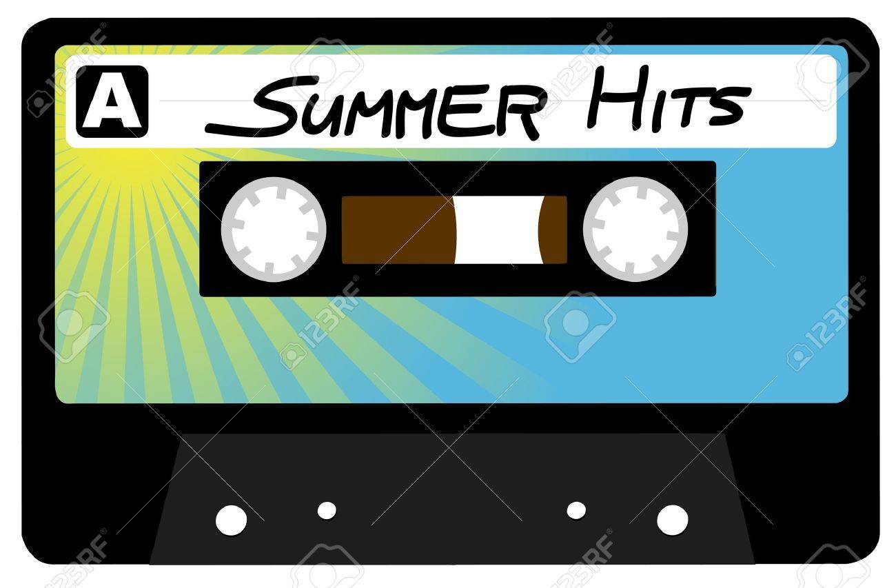 Summer Hits Retro Audio Cassette Tape Geaƒ A Soleerd Op Wit Royalty Vrije Cliparts Vectoren En Stock Illustratie Image