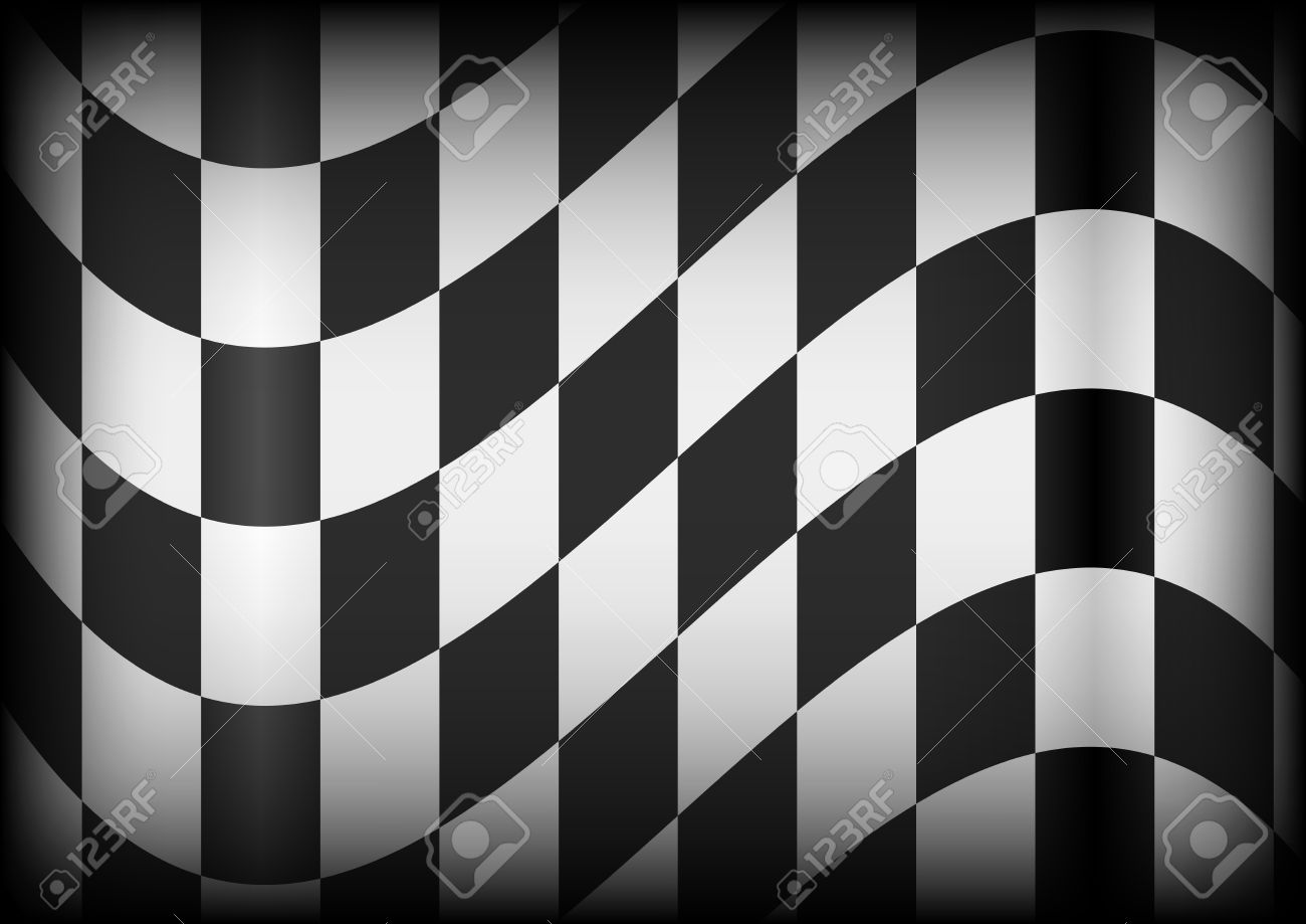 背景 黒と白の市松模様のレース旗 のイラスト素材 ベクタ Image