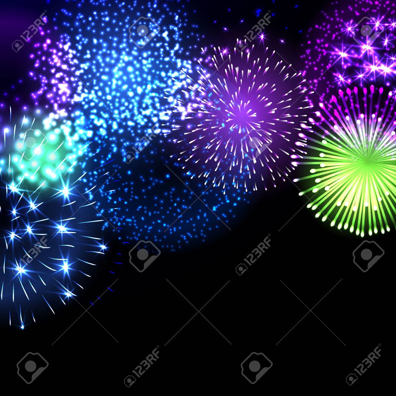 お祝いの色鮮やかな花火の背景 Web デザイン バナー カード プレゼンテーションやポスターのベクトル図です の写真素材 画像素材 Image