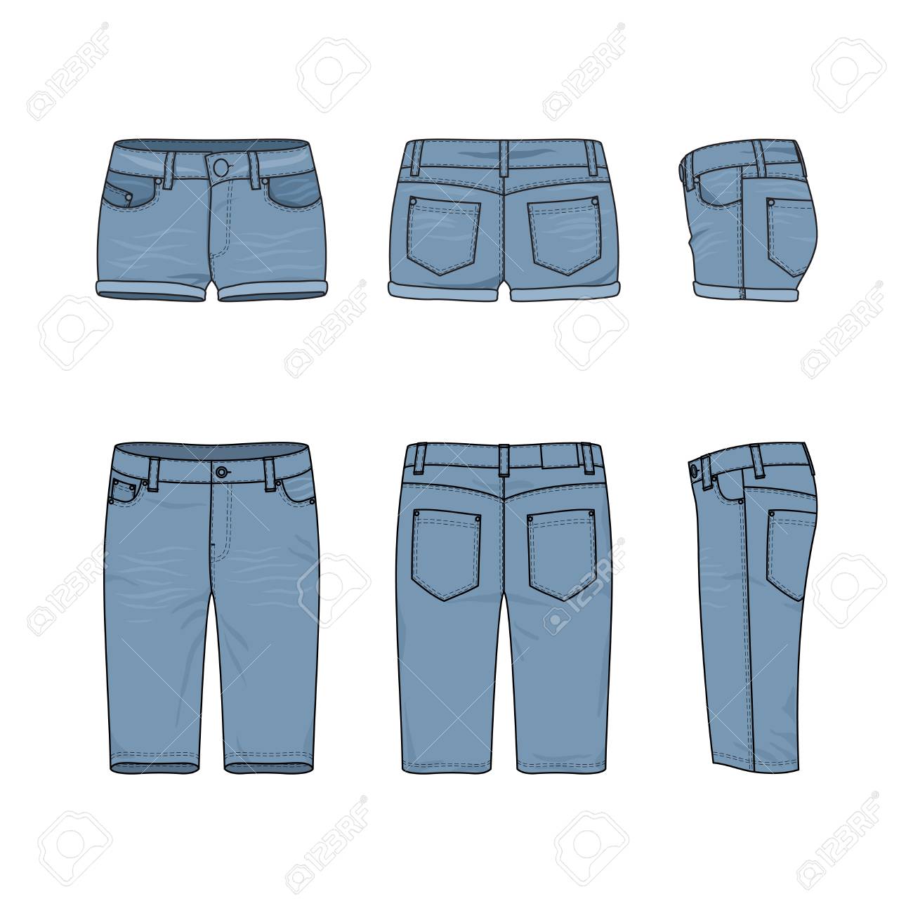 jean shorts template