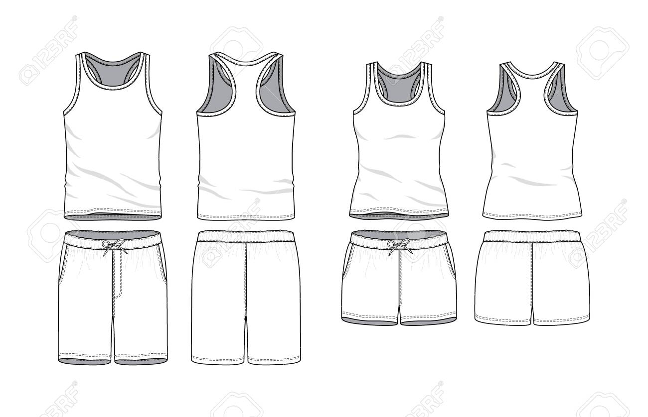swimming tank top and shorts