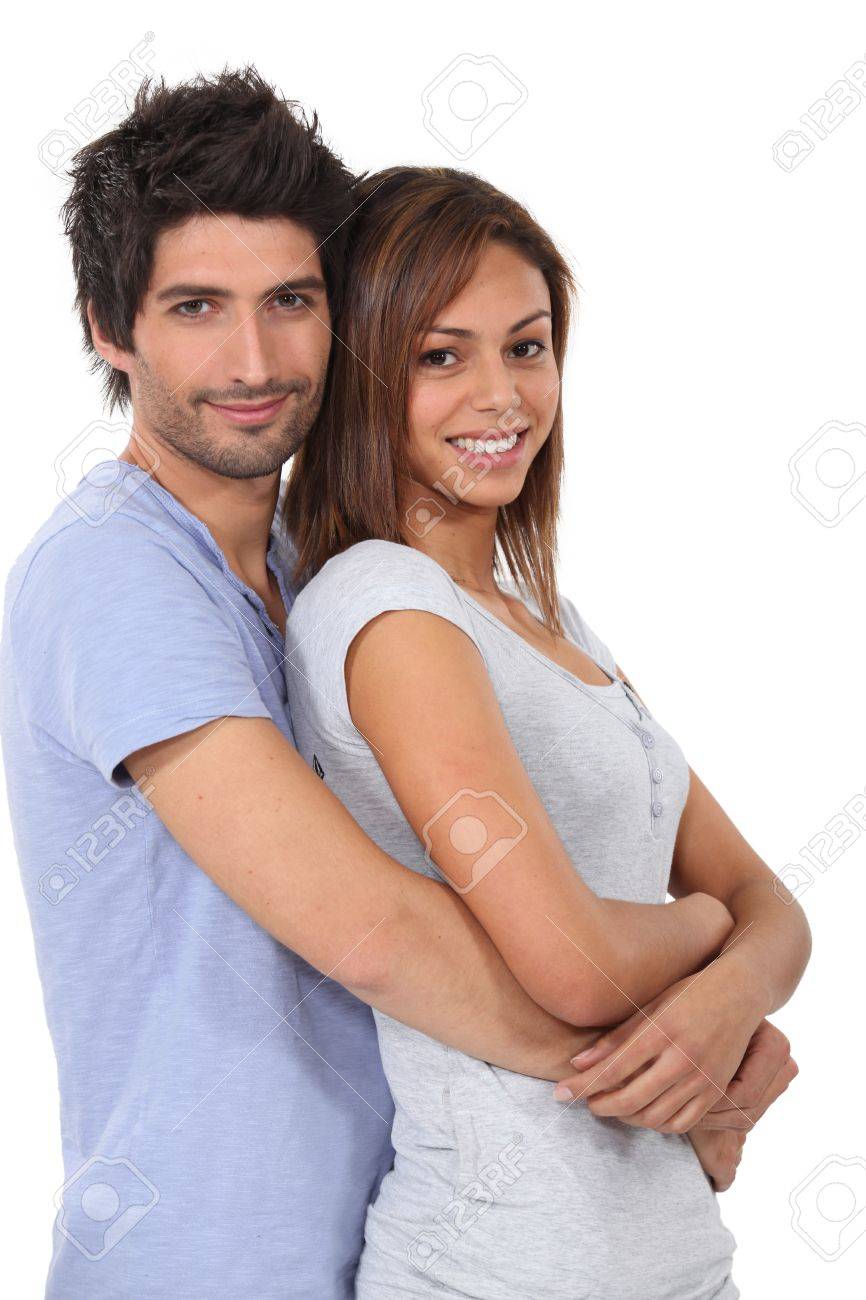 Man With His Arms Wrapped Around His Girlfriend Stock Photo, Picture and  Royalty Free Image. Image 14109473.