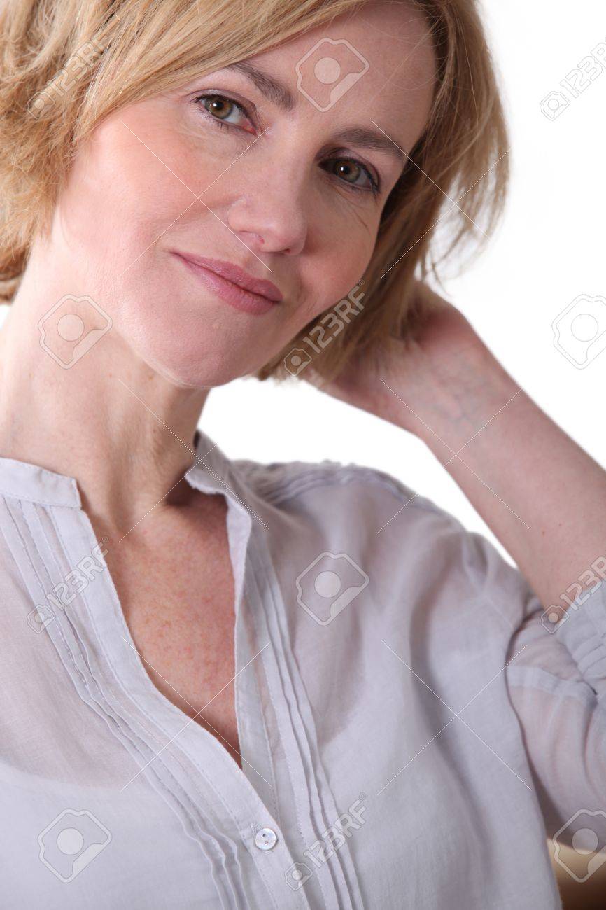 照れた表情と女性 の写真素材 画像素材 Image